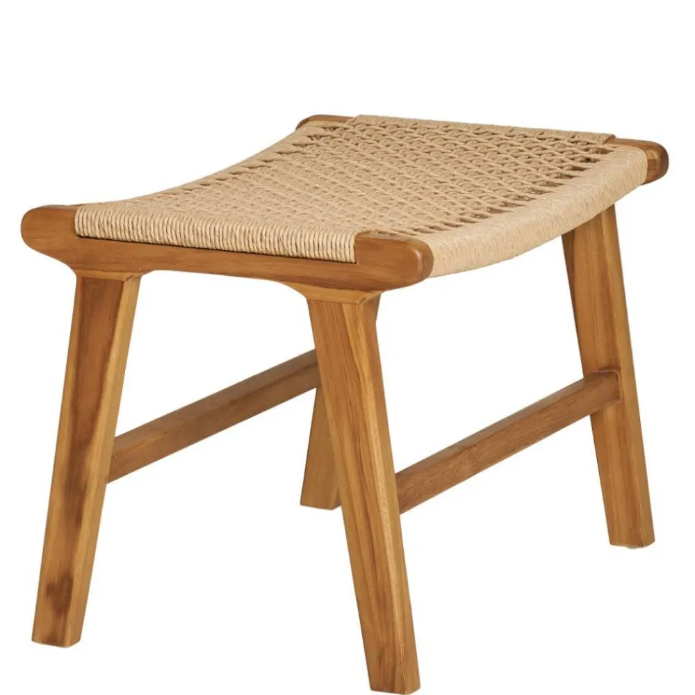 Wohnen Hocker mit Kordelgeflecht-Sitz - Merlan