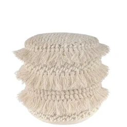Wohnen Hocker mit Troddeln in Cremeweiß - Amazing