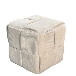 Wohnen Hocker Pouf in Beige Cordbezug - Salvita III
