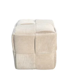 Wohnen Hocker Pouf in Beige Cordbezug - Salvita III