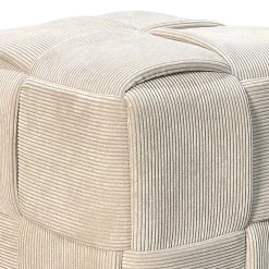 Wohnen Hocker Pouf in Beige Cordbezug - Salvita III