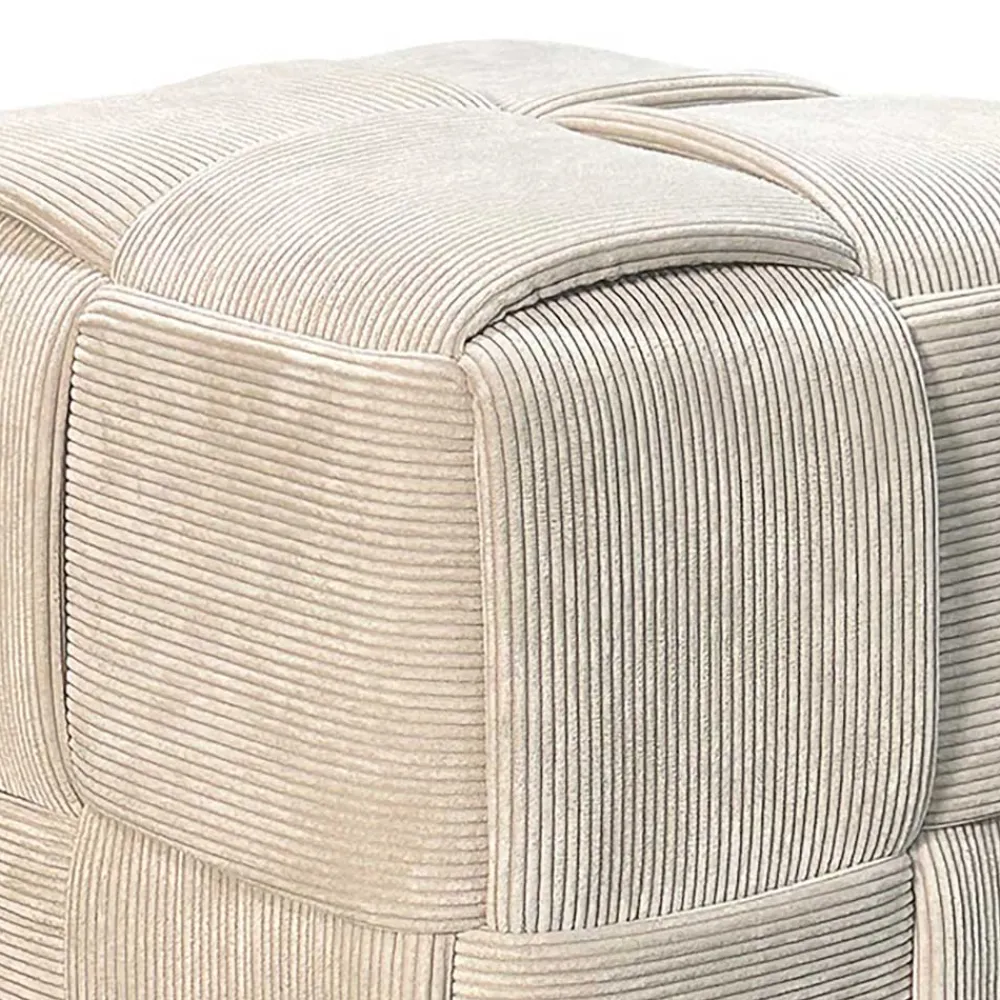 Wohnen Hocker Pouf in Beige Cordbezug - Salvita III