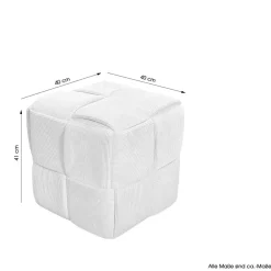 Wohnen Hocker Pouf in Beige Cordbezug - Salvita III