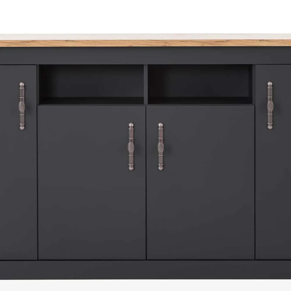 Wohnen Küchenschränke|Sideboards & Kommoden*Hohe Anrichte im Modernen Landhaus Look - Lionel