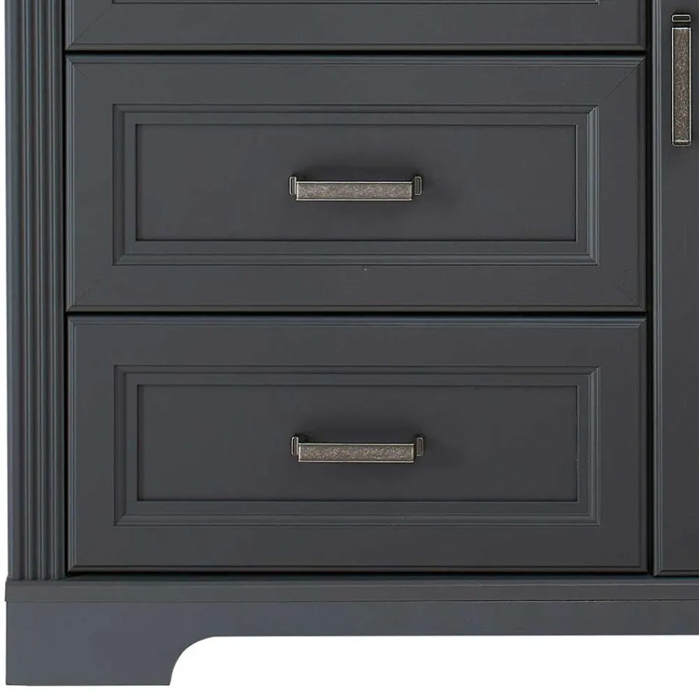 Wohnen Graue Möbel|Landhausmöbel*Hohe Kombi-Kommode in Dunkelgrau - Joe