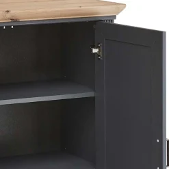 Wohnen Graue Möbel|Landhausmöbel*Hohe Kombi-Kommode in Dunkelgrau - Joe