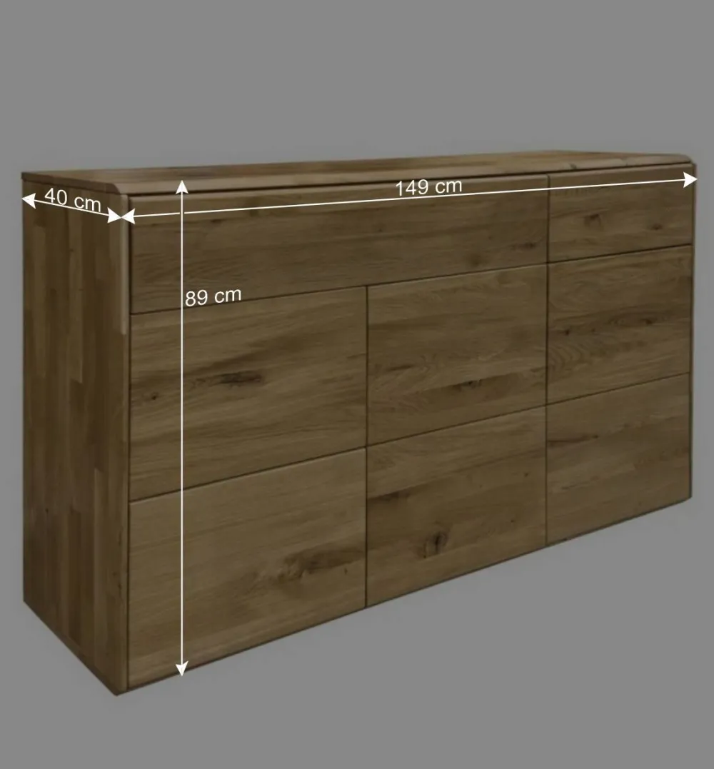 Wohnen Hohe Kommode aus Wildeiche Massivholz - Feanor