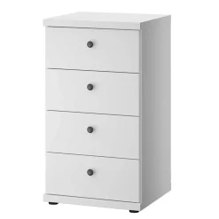 Wohnen Weiße Möbel|Landhausmöbel*Hohe Kommode mit vier Schubladen - Flinn