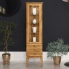 Wohnen Massivholzmöbel|Schränke*Hohe Vitrine Masdamos aus Wildeiche Massivholz