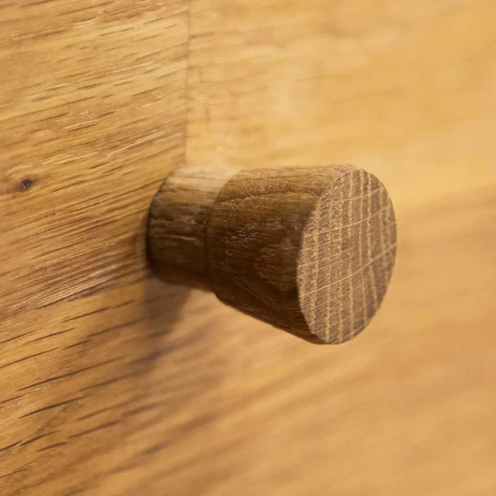 Wohnen Massivholzmöbel|Schränke*Hohe Vitrine Masdamos aus Wildeiche Massivholz