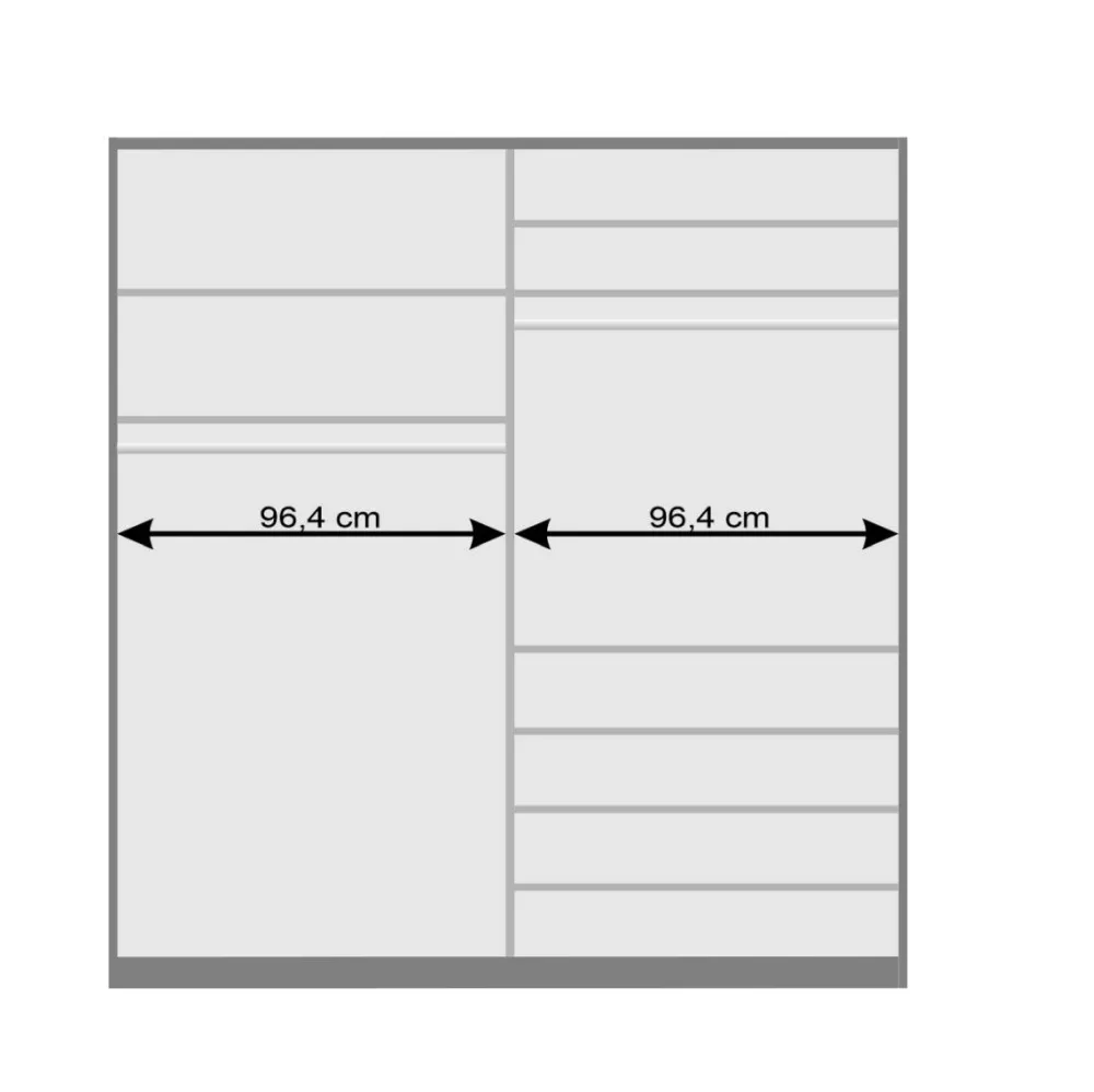 Wohnen Hoher Schlafzimmerschrank 2-türig & 4 Schubladen - Rativian