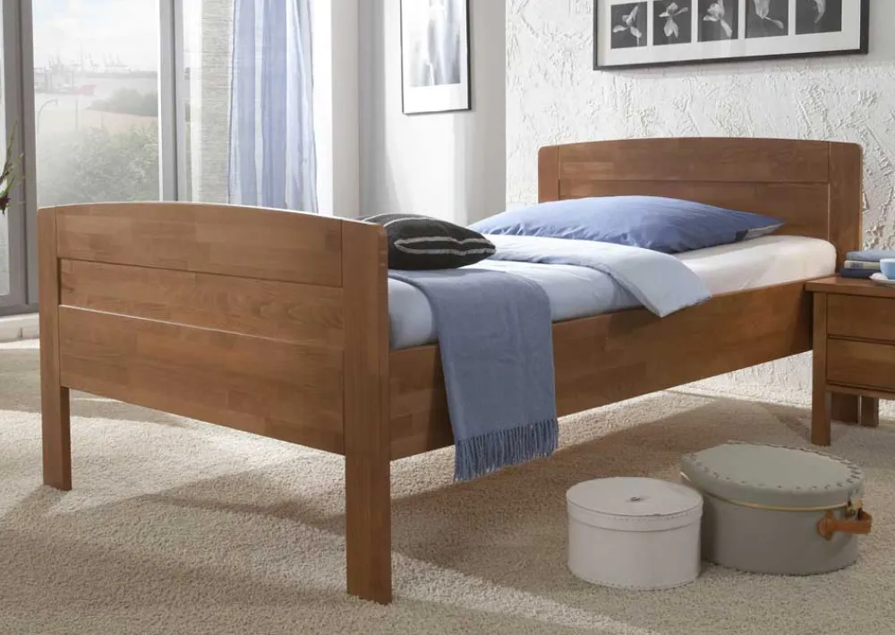 Wohnen Hohes Bett Florentina aus Buche Massivholz