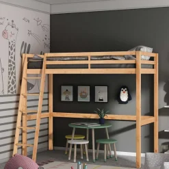 Kinder Wohnen Hohes Hochbett aus Kiefer Massivholz - Usavina