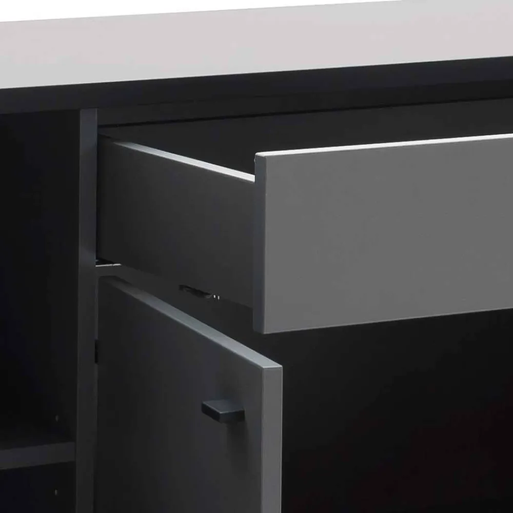 Wohnen Hohes Sideboard in Grau & Anthrazit - Ridona