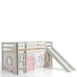 Kinder Wohnen Hohes Spielbett für Mädchen in Weiß - Zurico