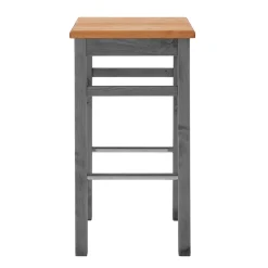 Wohnen Holz Barhocker in Grau und Kiefer Lauge - Ziamora