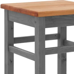 Wohnen Holz Barhocker in Grau und Kiefer Lauge - Ziamora