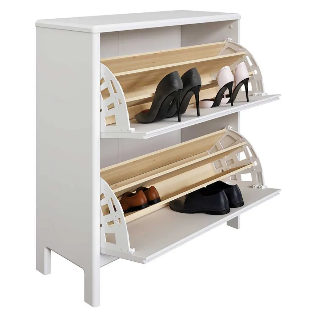 Wohnen Garderoben|Garderoben*Holz Dielenmöbel in Weiß gewachst - Oranias (vierteilig)