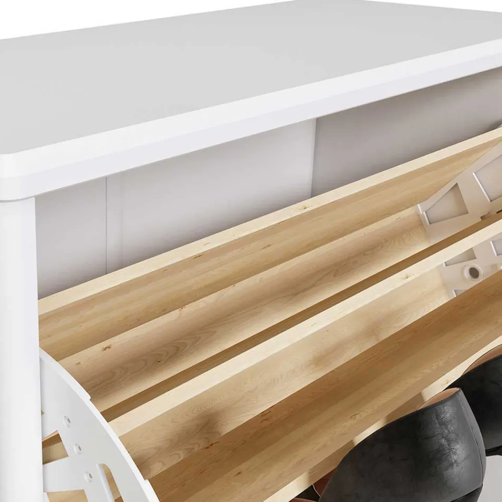 Wohnen Garderoben|Garderoben*Holz Dielenmöbel in Weiß gewachst - Oranias (vierteilig)