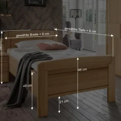 Wohnen Betten|Betten*Holz Einzelbett mit Kopf- und Fußteil - Emdsiva