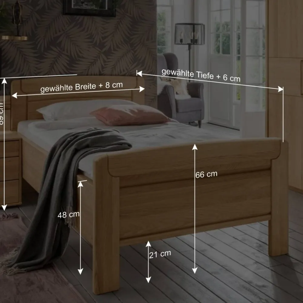 Wohnen Betten|Betten*Holz Einzelbett mit Kopf- und Fußteil - Emdsiva