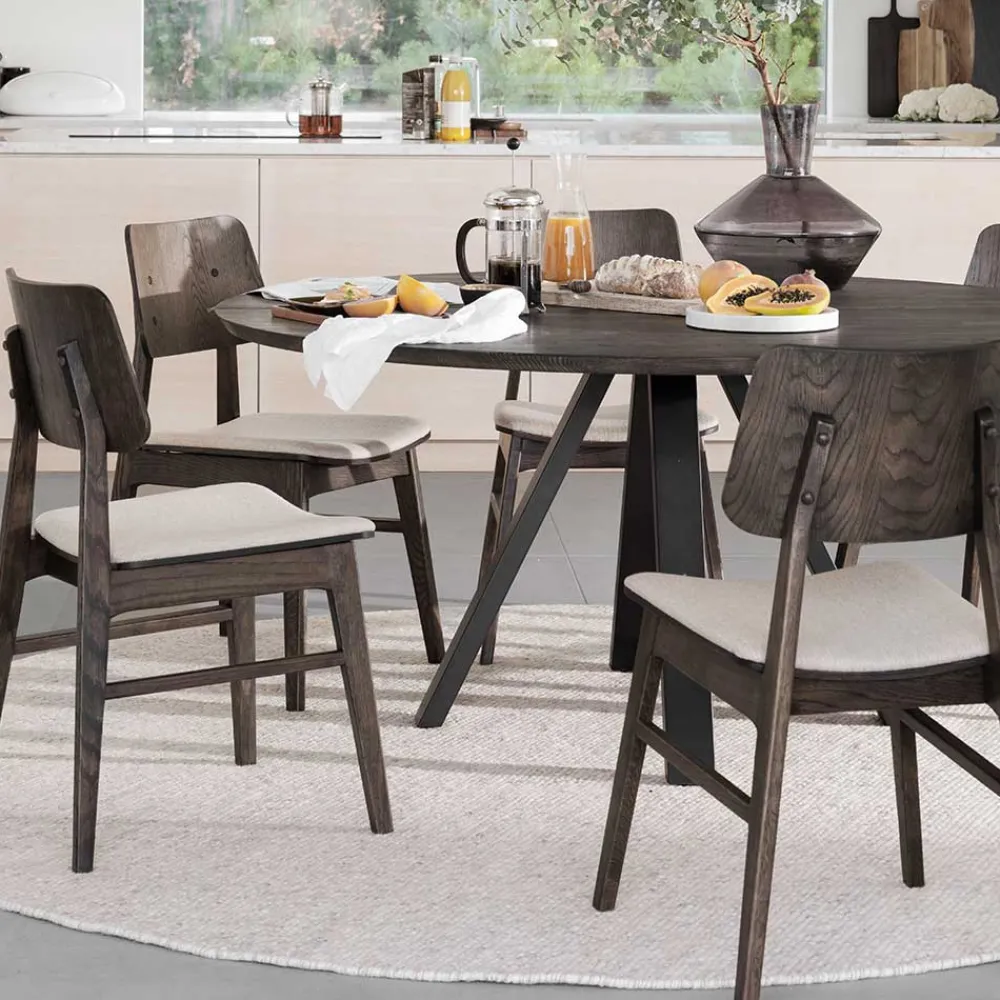 Wohnen Holz Essgruppe in Rund - Granada (siebenteilig)