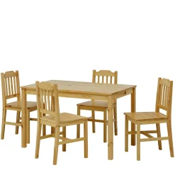 Wohnen Holz Essgruppe mit vier Sitzplätzen - Sortho (fünfteilig)