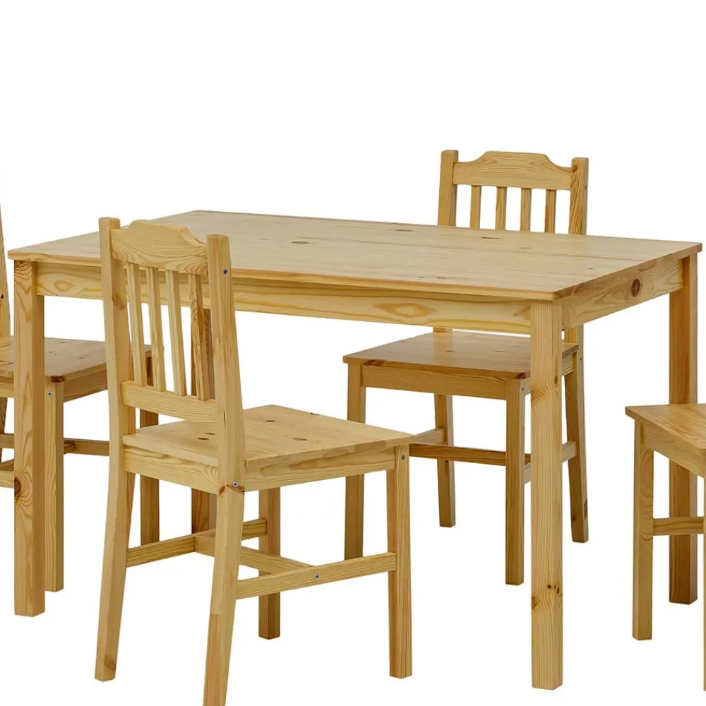 Wohnen Holz Essgruppe mit vier Sitzplätzen - Sortho (fünfteilig)