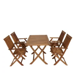 Wohnen Balkonmöbel|Terrassenmöbel*Holz Garten Sitzgruppe klappbar - Palma (fünfteilig)