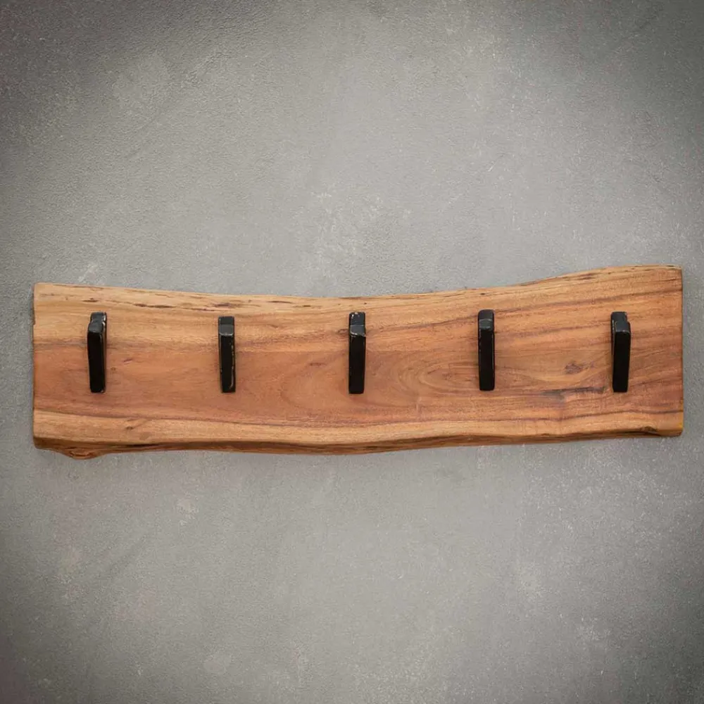 Wohnen Bürogarderoben|Garderoben*Holz Hängegarderobe mit Baumkante - Isnios