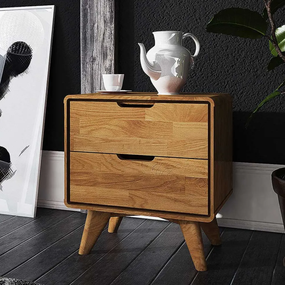 Wohnen Kommoden|Nachttische*Holz Nachtkommode aus Wildeiche - Eavy