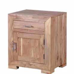 Wohnen Nachttische*Holz Nachtschränkchen Vislan mit Schublade und Schrankfach