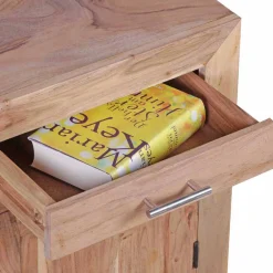 Wohnen Nachttische*Holz Nachtschränkchen Vislan mit Schublade und Schrankfach