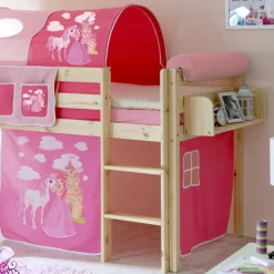 Wohnen Kindermöbel|Kinderbetten*Holz Prinzessinbett mit Rutsche & Turm - Pulaudio