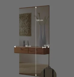 Wohnen Spiegel|Flurspiegel*Holz Spiegel Coestra mit Ablage