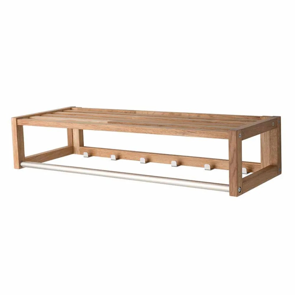 Wohnen Bürogarderoben|Garderoben*Holz Wand-Garderobe aus geölter Eiche - Helvana