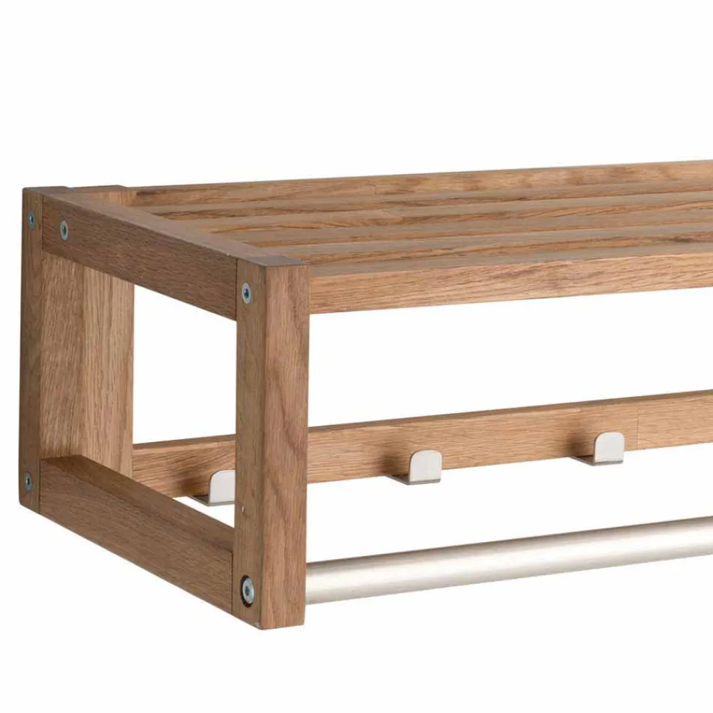 Wohnen Bürogarderoben|Garderoben*Holz Wand-Garderobe aus geölter Eiche - Helvana
