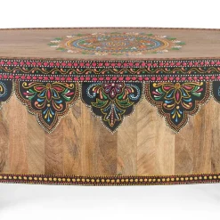 Wohnen Holzbank mit Elefantenköpfen aus Mangoholz - Lottessa