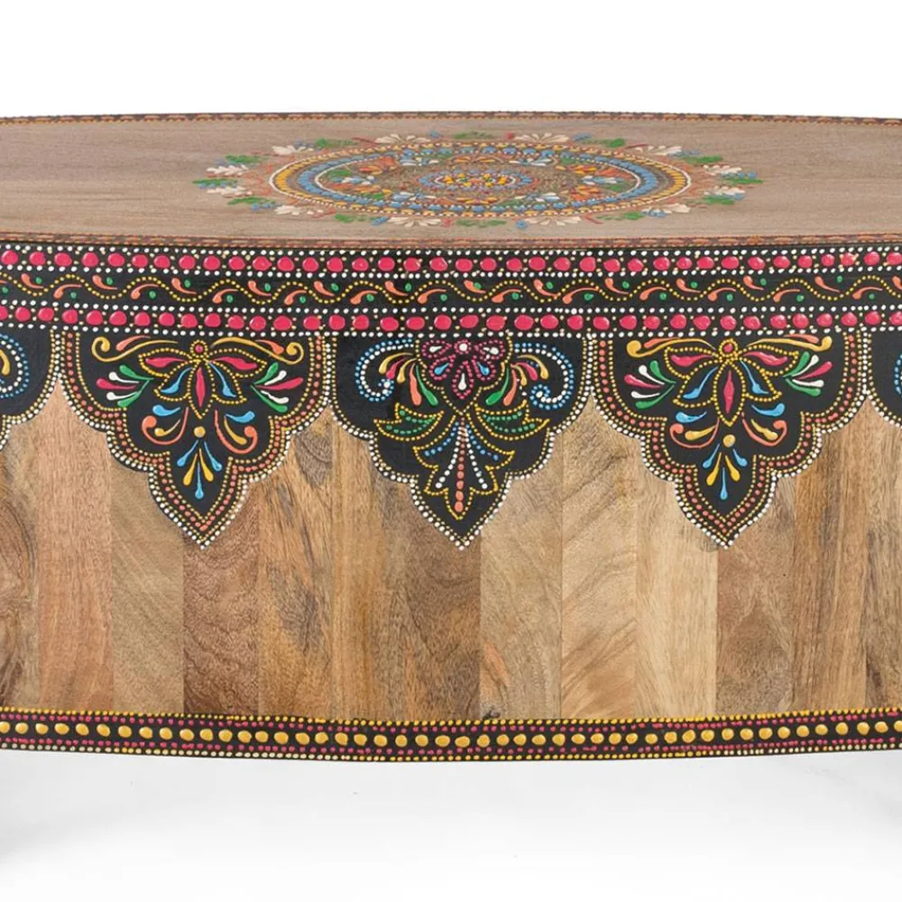 Wohnen Holzbank mit Elefantenköpfen aus Mangoholz - Lottessa