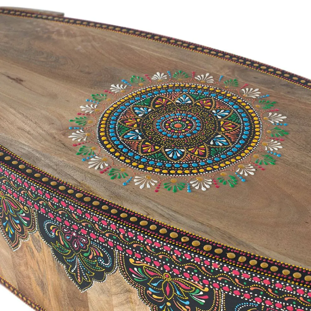 Wohnen Holzbank mit Elefantenköpfen aus Mangoholz - Lottessa