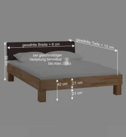 Wohnen Holzbett Abraham mit Polsterkopfteil (dreiteilig)