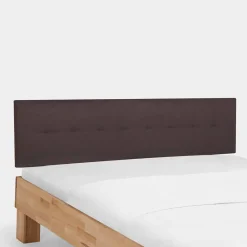 Wohnen Naturholzmöbel|Braune Möbel*Holzbett massiv Wins mit Polster-Kopfteil Kunstleder Dunkelbraun