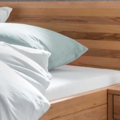 Wohnen Holzbett mit Kopfteil aus Kernbuche - Izmaldon