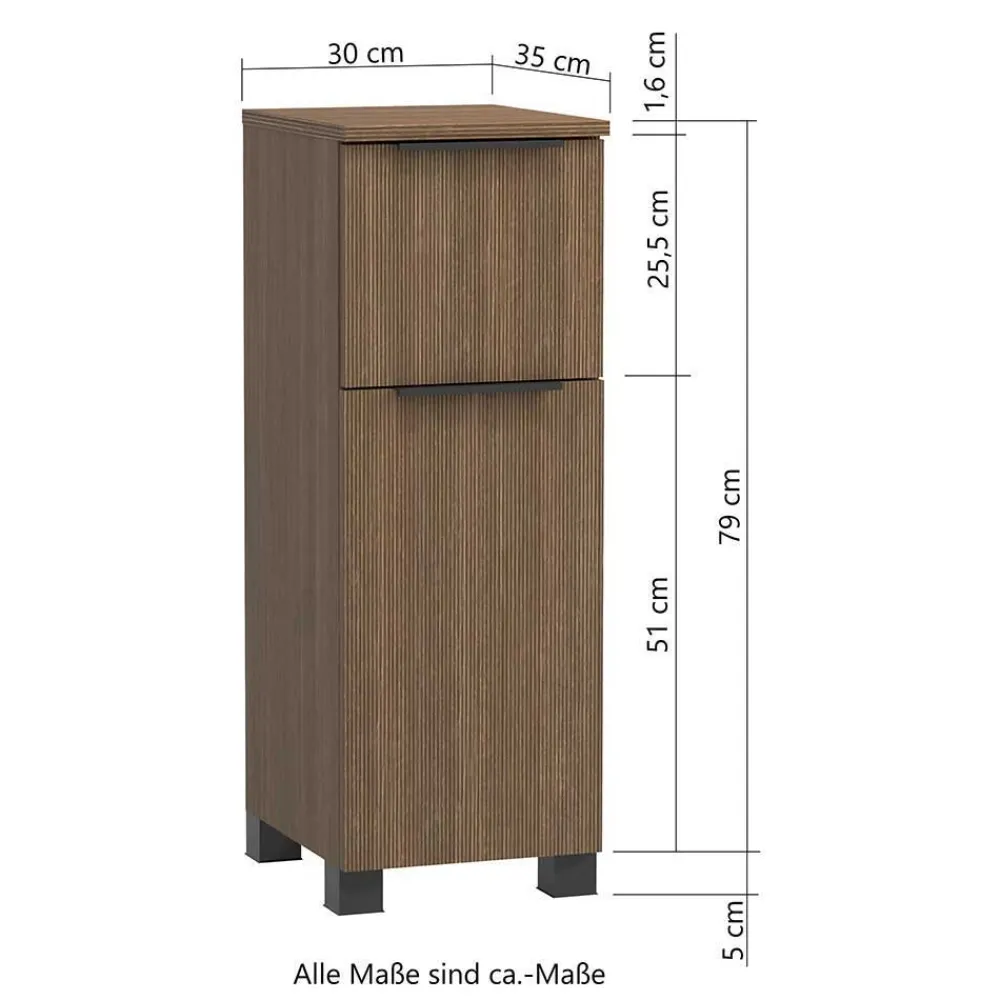 Wohnen Badezimmer Komplett*Holzdekor Badezimmer-Möbel Set - Ucaida (dreiteilig)