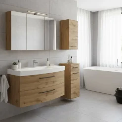 Wohnen Badezimmer Komplett*Holzdekor Badezimmermöbel Kombi - Arazony (vierteilig)