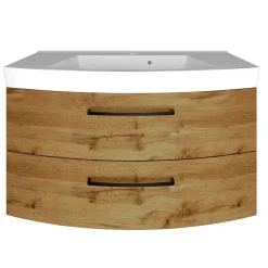 Wohnen Badezimmer Komplett*Holzdekor Badezimmermöbel Kombi - Arazony (vierteilig)