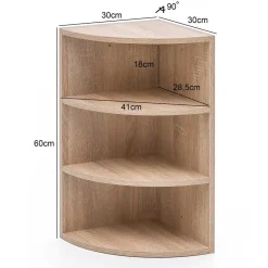 Wohnen Holzdekor Hängeregal für die Ecke - Estateas