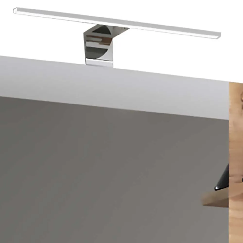 Wohnen Holzlook Bad mit Doppel-Waschtisch - Ursela (vierteilig)