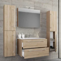 Wohnen Holznachbildung Badezimmer Möbel - Caleena (vierteilig)