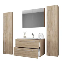 Wohnen Holznachbildung Badezimmer Möbel - Caleena (vierteilig)